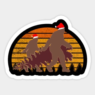 Funny Xmas Bigfoot and Sasquatch T Shirts Sticker